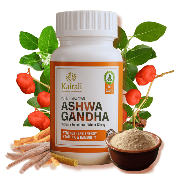 Ashwagandha Capsules 500mg - Herbal Health Supplement for Physical & Mental Strength - Kairali Ayurvedic Products Private Limited