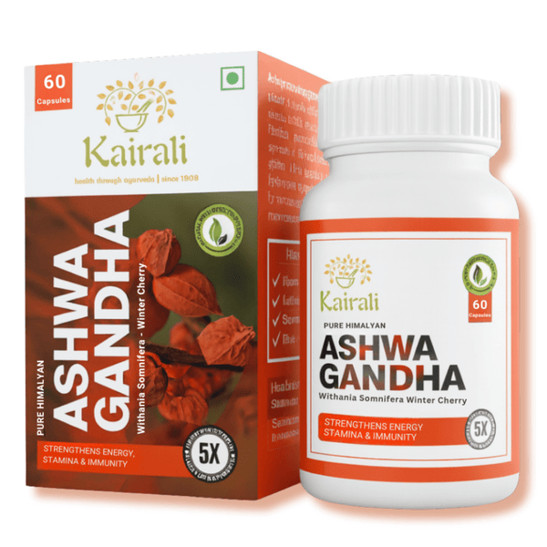 Ashwagandha Capsules 500mg - Herbal Health Supplement for Physical & Mental Strength - Kairali Ayurvedic Products Private Limited