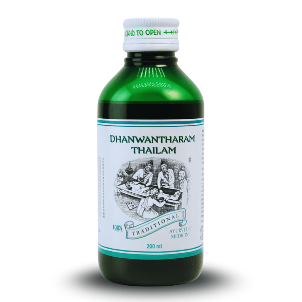 Ayurvedic Therapeutic Oil for Joint Pain, Swelling, Rheumatism & Nervous Disorders - Dhanwantharam Thailam - Kairali Ayurvedic Products Private Limited