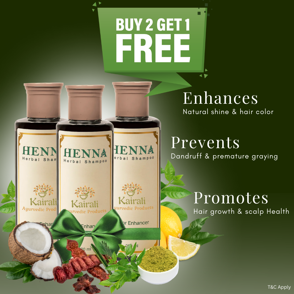 Revive Natural Shine with Henna Herbal Shampoo for Color Enhancement and Hair Growth - Kairali Ayurvedic Products Private Limited