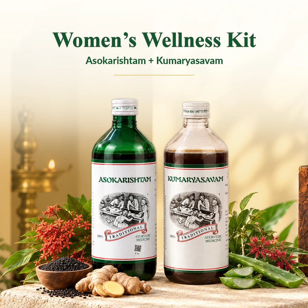 Asokarishtam and Kumaryasavam Ayurvedic women’s wellness kit