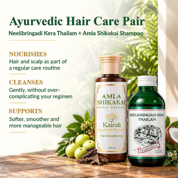 Neelibringadi oil and Amla Shikakai shampoo hair care kit second product image