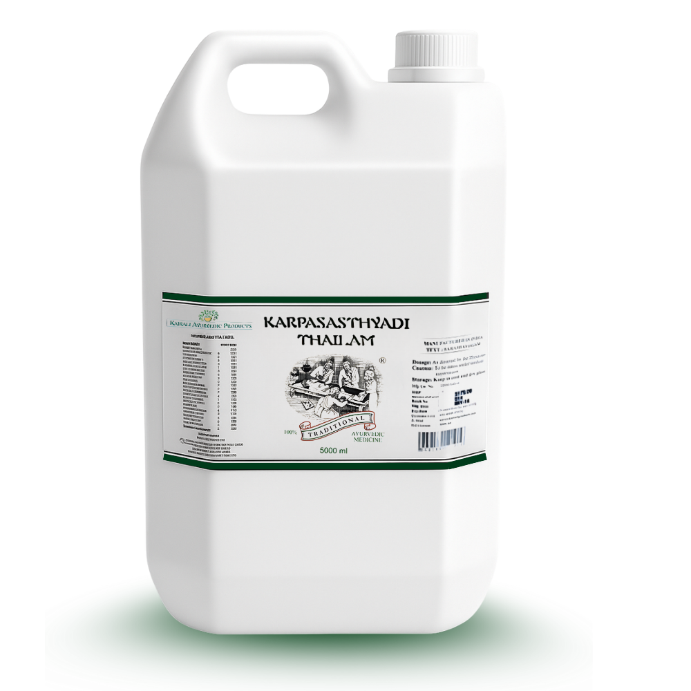Karpasasthyadi Thailam 5000 ml - Ayurvedic Therapeutic Massage Oil for Paralysis, Facial Palsy &amp; Neuromuscular Disorders