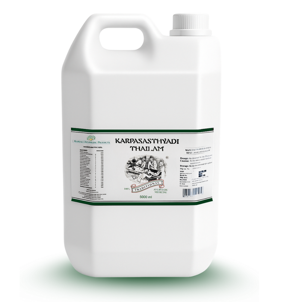 Karpasasthyadi Thailam 5000 ml - Ayurvedic Therapeutic Massage Oil for Paralysis, Facial Palsy & Neuromuscular Disorders