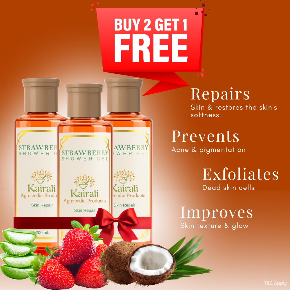 Herbal Shower Gel – Nourishing Herbal Body Wash for Skin Repair & Rejuvenation - Strawberry Shower Gel - Kairali Ayurvedic Products Private Limited