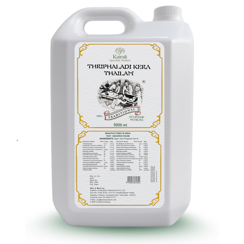 Thriphaladi Kera Thailam 5000 ml - Ayurvedic Hair Oil - Reduces Hair Fall, Prevents Premature Graying & Dandruff