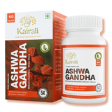 Ashwagandha capsules — carton and bottle, front view