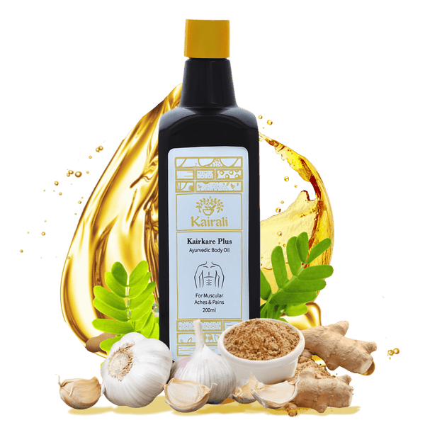 Kairkare Plus oil — bottle with herbs