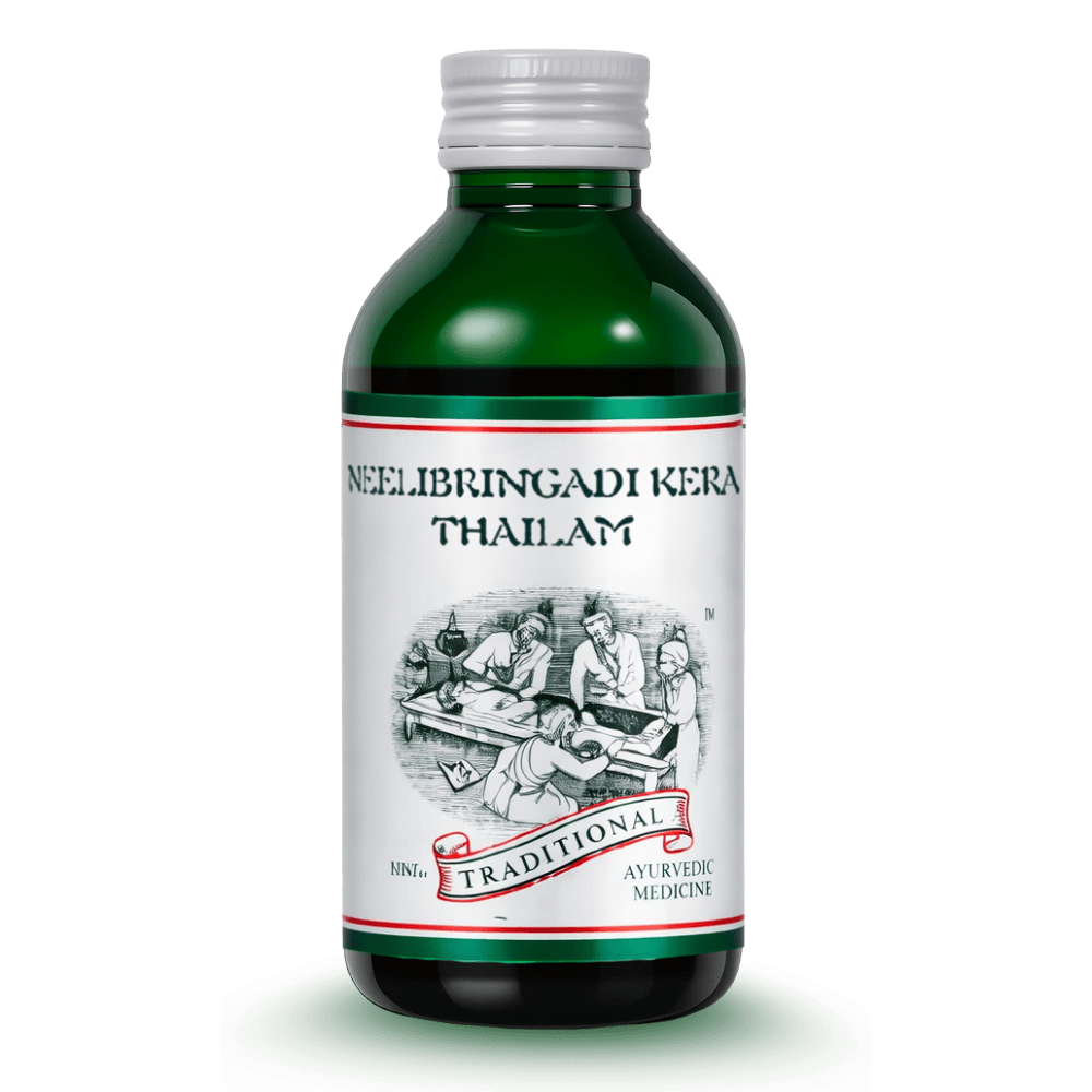 Ayurvedic Hair Oil for Hair Growth, Hair Fall Control, Premature Graying & Damaged Hair Repair - Neelibringadi Kera Thailam - Kairali Ayurvedic Products Private Limited
