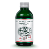 Neelibringadi Kera Thailam — 200 ml bottle on a green background