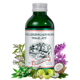 Neelibringadi Kera Thailam — 200 ml bottle with herbs