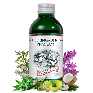 Ayurvedic Hair Oil for Hair Growth, Hair Fall Control, Premature Graying & Damaged Hair Repair - Neelibringadi Kera Thailam - Kairali Ayurvedic Products Private Limited