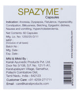 Spazyme capsules — back label panel