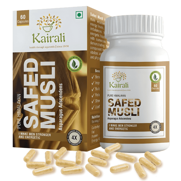 Ayurvedic Medicine for Sexual Health, Stamina & Strength | Natural Vitality & Strength Booster - Safed Musli Capsules - Kairali Ayurvedic Products Private Limited