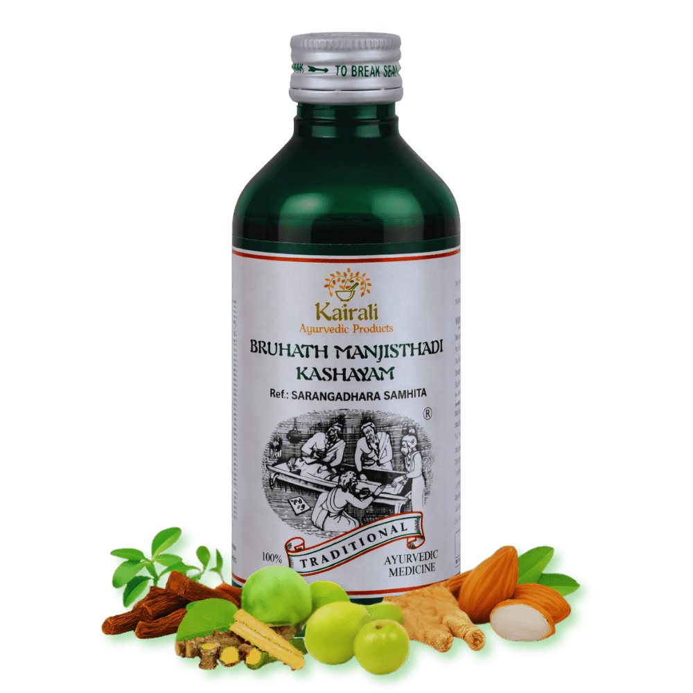 Ayurvedic Medicine for Skin diseases, Rheumatism & Paralysis - Bruhath Manjishtadi Kashayam - Kairali Ayurvedic Products Private Limited