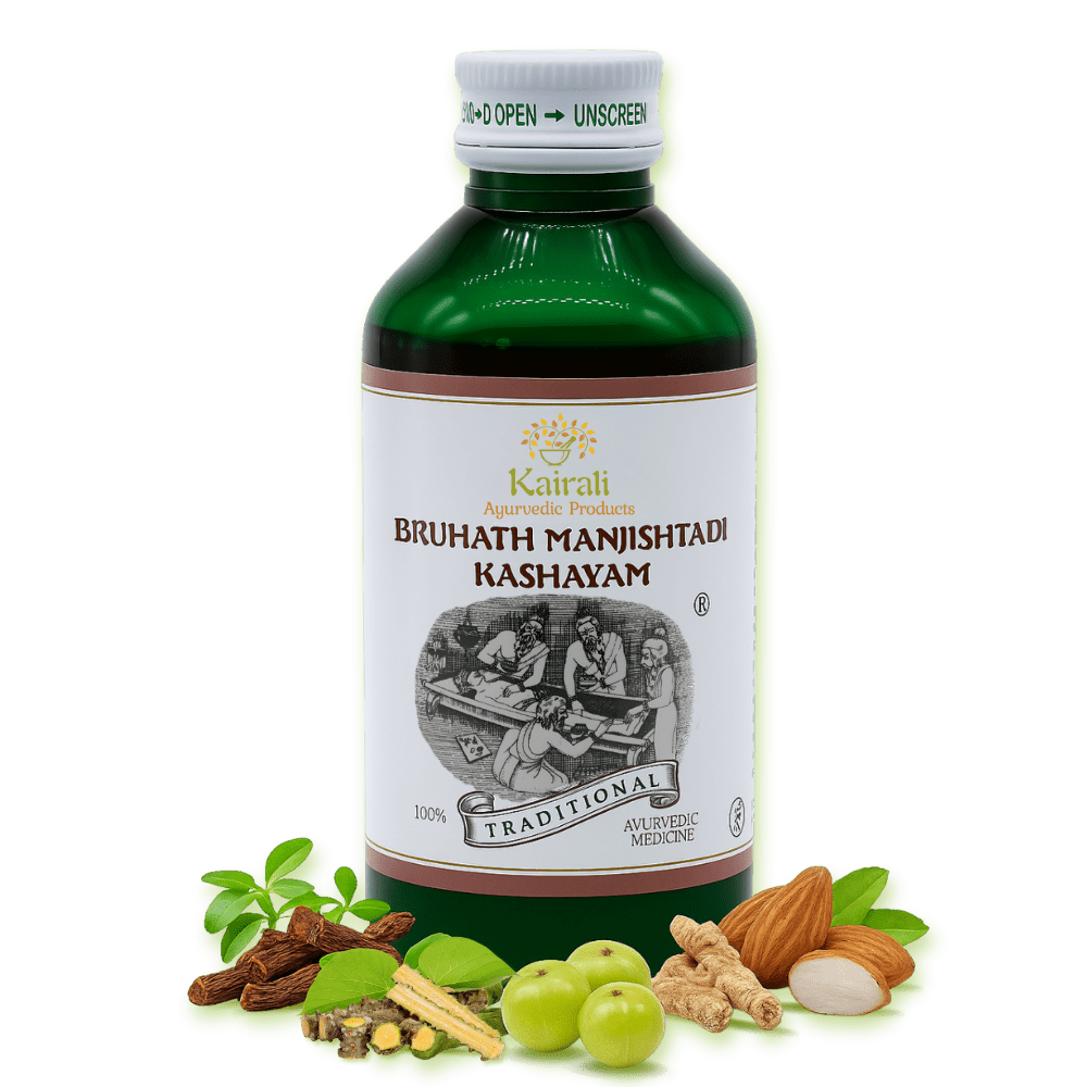 Ayurvedic Medicine for Skin diseases, Rheumatism & Paralysis - Bruhath Manjishtadi Kashayam - Kairali Ayurvedic Products Private Limited