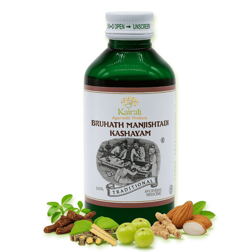 Ayurvedic Medicine for Skin diseases, Rheumatism & Paralysis - Bruhath Manjishtadi Kashayam - Kairali Ayurvedic Products Private Limited