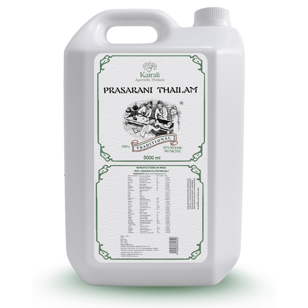 Prasarani Thailam — 5 L container, front view