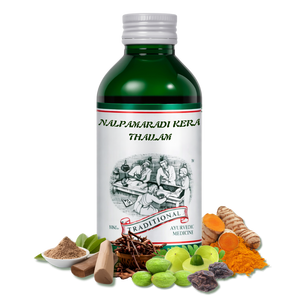Ayurvedic Oil for Skin Brightening & Pigmentation – Reduces Acne, Dark Spots, Blemishes & Treats Skin Diseases - Nalpamaradi Kera Thailam - Kairali Ayurvedic Products Private Limited