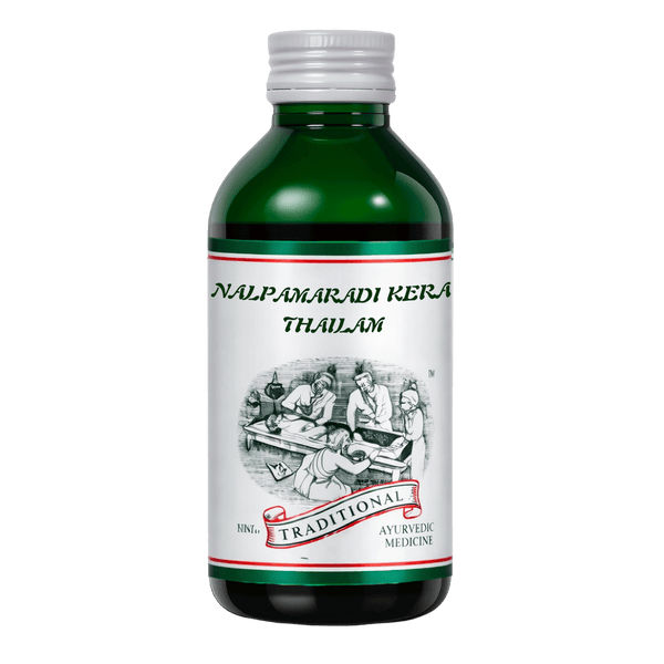 Ayurvedic Oil for Skin Brightening & Pigmentation – Reduces Acne, Dark Spots, Blemishes & Treats Skin Diseases - Nalpamaradi Kera Thailam - Kairali Ayurvedic Products Private Limited