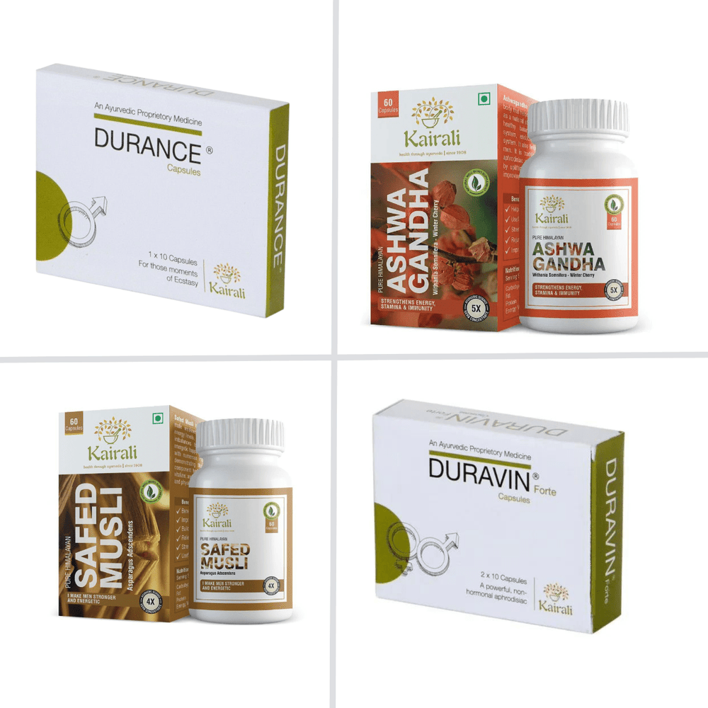 Kairali Herbal Wellness Combination — individual pack lineup