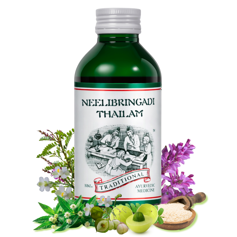 Best Ayurvedic Hair Oil for Hair Growth, Hair Fall Control, Premature Greying, Dry & Damaged Hair - Neelibringadi Thailam - Kairali Ayurvedic Products Private Limited