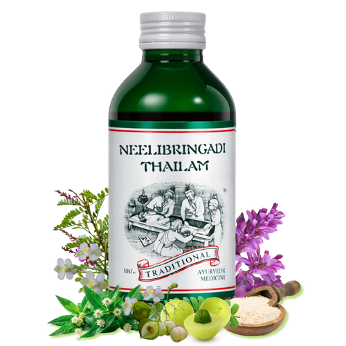 Best Ayurvedic Hair Oil for Hair Growth, Hair Fall Control, Premature Greying, Dry & Damaged Hair - Neelibringadi Thailam - Kairali Ayurvedic Products Private Limited