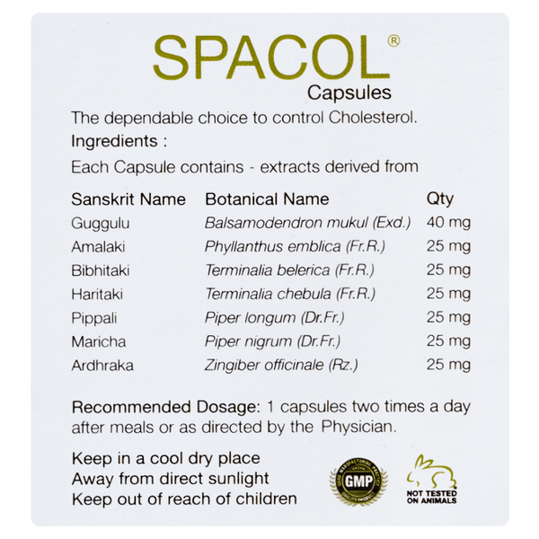 Best Ayurvedic Medicine for High Cholesterol - Natural Solution to Maintain Healthy Cholesterol - Spacol Capsules - Kairali Ayurvedic Products Private Limited