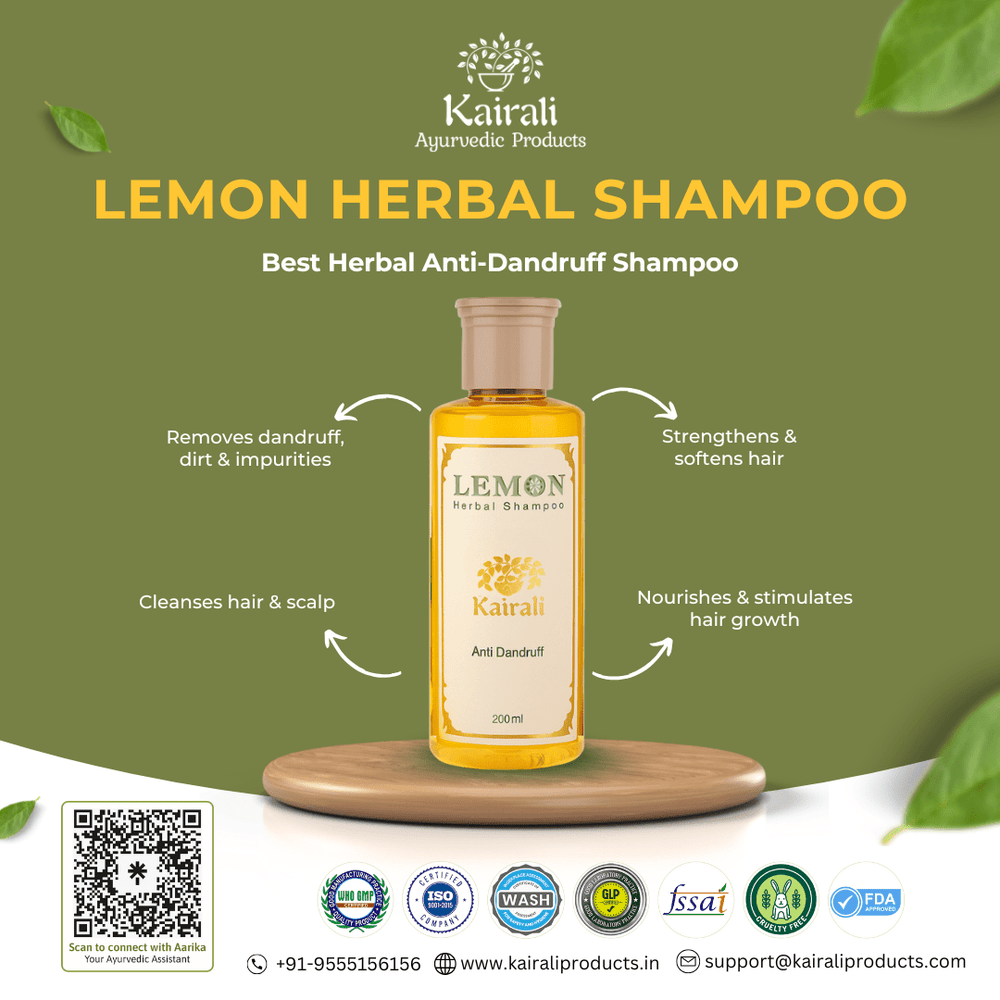 Lemon Herbal Shampoo - Best Herbal Anti Dandruff Shampoo - Kairali