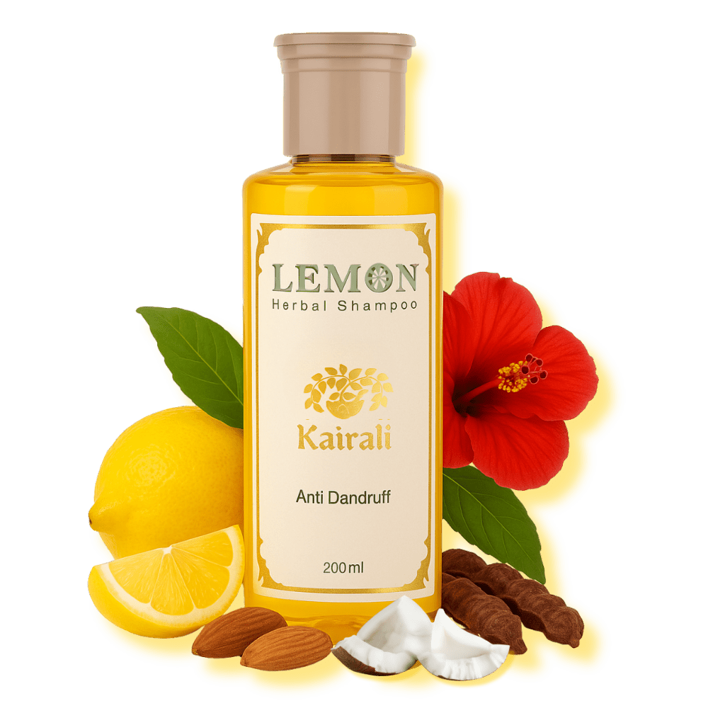 Best Herbal Anti - Dandruff Shampoo - Herbal Formula for a Clean, Healthy Scalp & Strong Hair - Lemon Herbal Shampoo - Kairali Ayurvedic Products Private Limited