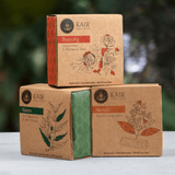 Kairali herbal soap combo — three soap cartons outdoors