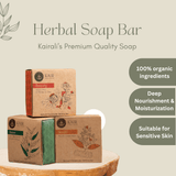Kairali herbal soap combo — three soap cartons and bars