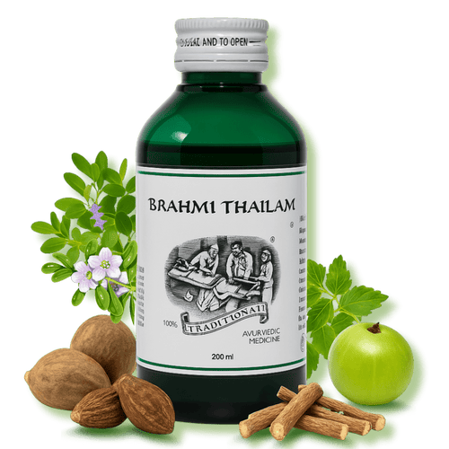 Head Massage Oil for Hair Growth, Hair Fall Control, Headache & Anxiety Relief - Brahmi Thailam - Kairali Ayurvedic Products Private Limited