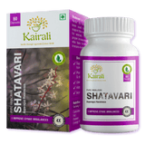 Shatavari capsules — carton and bottle on green