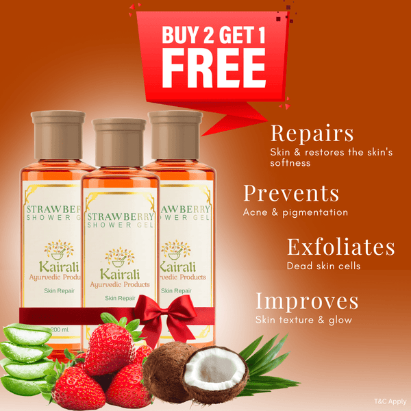 Herbal Shower Gel – Nourishing Herbal Body Wash for Skin Repair & Rejuvenation - Strawberry Shower Gel - Kairali Ayurvedic Products Private Limited
