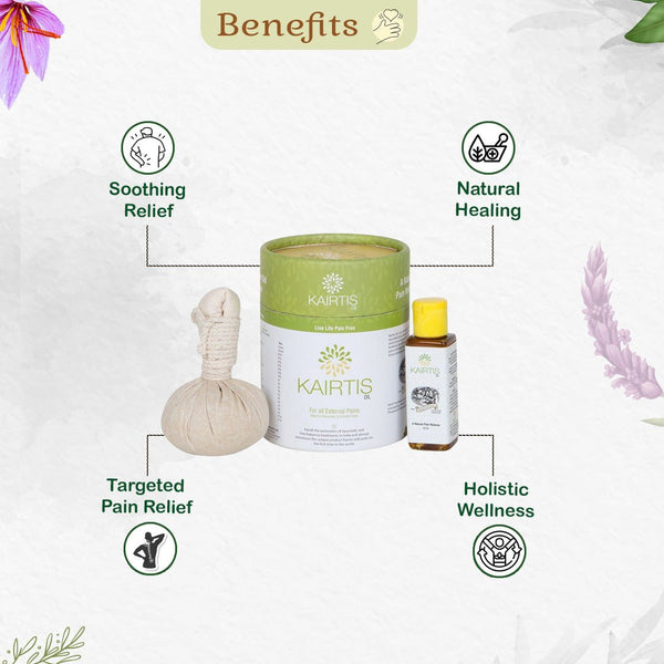 Kairtis Ayurvedic massage oil with massage potli - product image 5