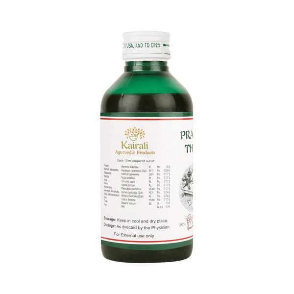 Prasarani Thailam — 200 ml bottle, back label