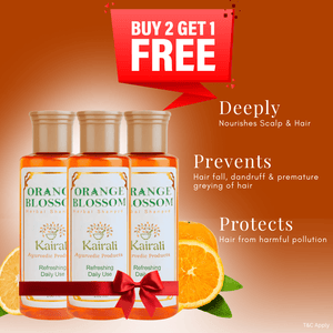 Refreshing Daily Use Herbal Shampoo - Gently Cleanses & Nourishes for Soft, Shiny, & Frizz - Free Hair - Orange Blossom Shampoo - Kairali Ayurvedic Products Private Limited