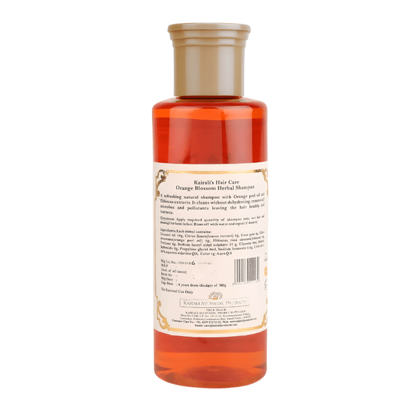 Refreshing Daily Use Herbal Shampoo - Gently Cleanses & Nourishes for Soft, Shiny, & Frizz - Free Hair - Orange Blossom Shampoo - Kairali Ayurvedic Products Private Limited