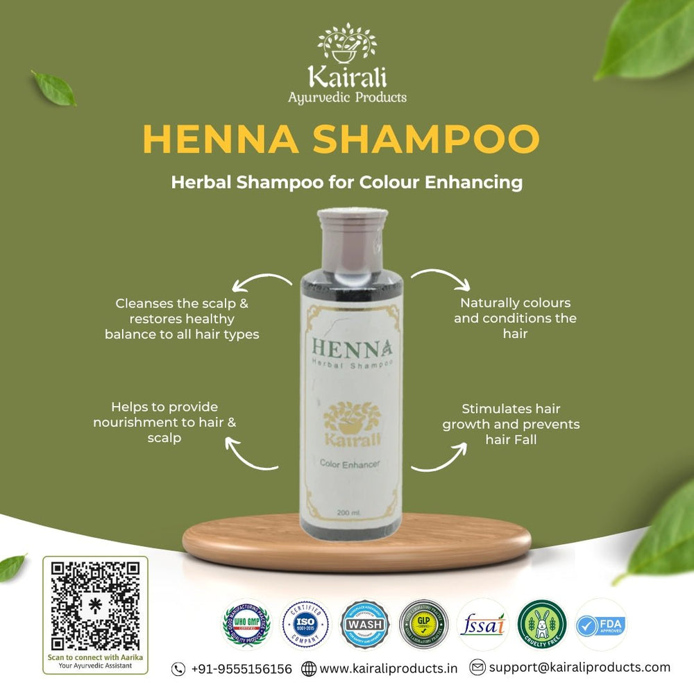 Revive Natural Shine with Henna Herbal Shampoo for Color Enhancement and Hair Growth - Kairali Ayurvedic Products Private Limited