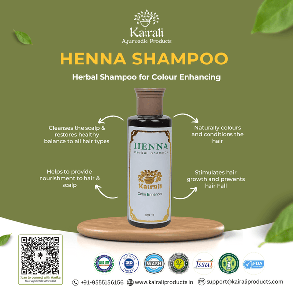 Revive Natural Shine with Henna Herbal Shampoo for Color Enhancement and Hair Growth - Kairali Ayurvedic Products Private Limited