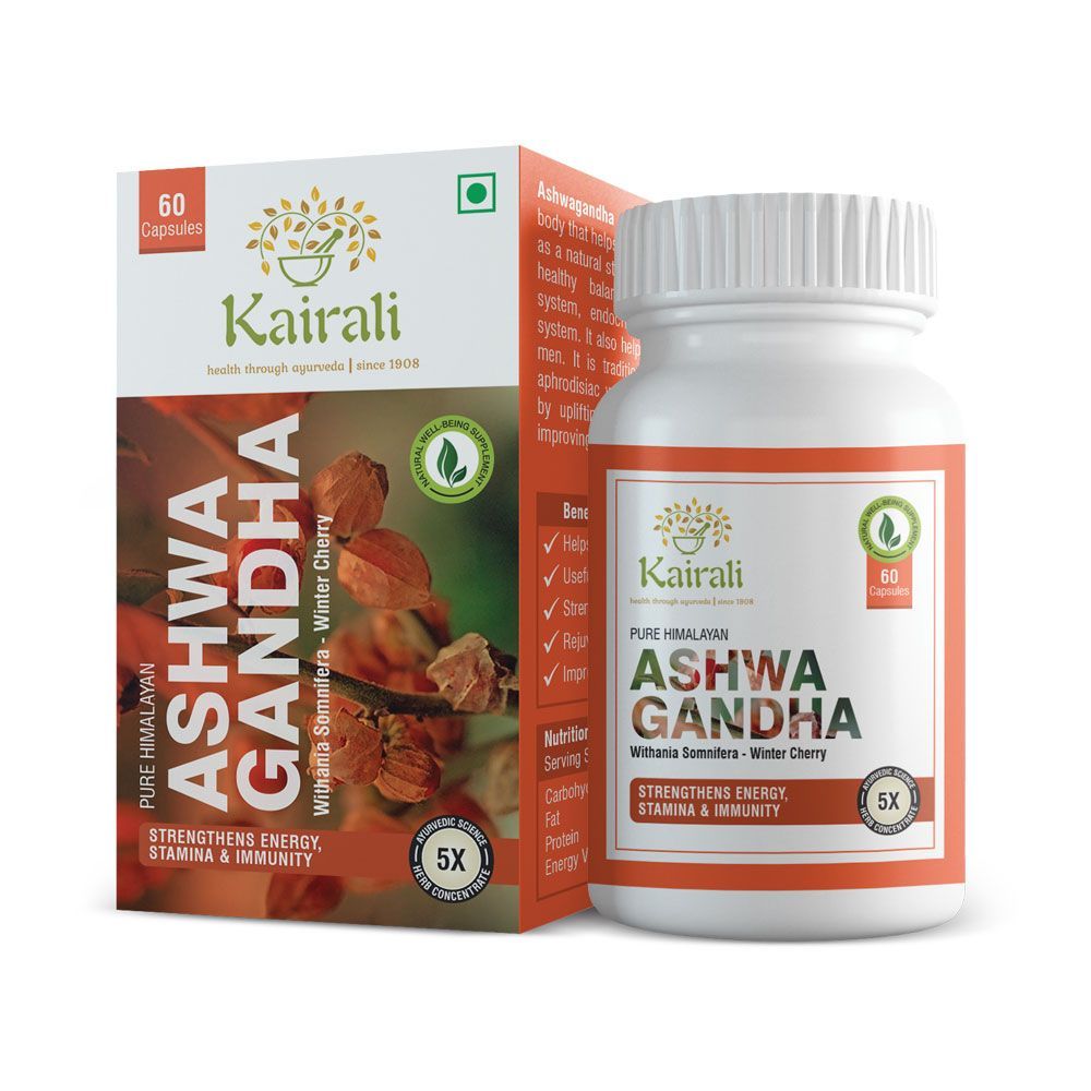 Kairali Ashwagandha Capsules 500Mg - Supplement For Physical & Mental Strength